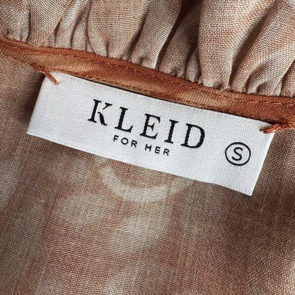 Kleid for Her Ruffle Leaf Print Mini Dress Rust Size S - Picture 9 of 10